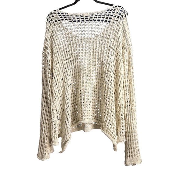 POL Cream V-Neck Sweater with Mesh Knit - Picture 2 of 5